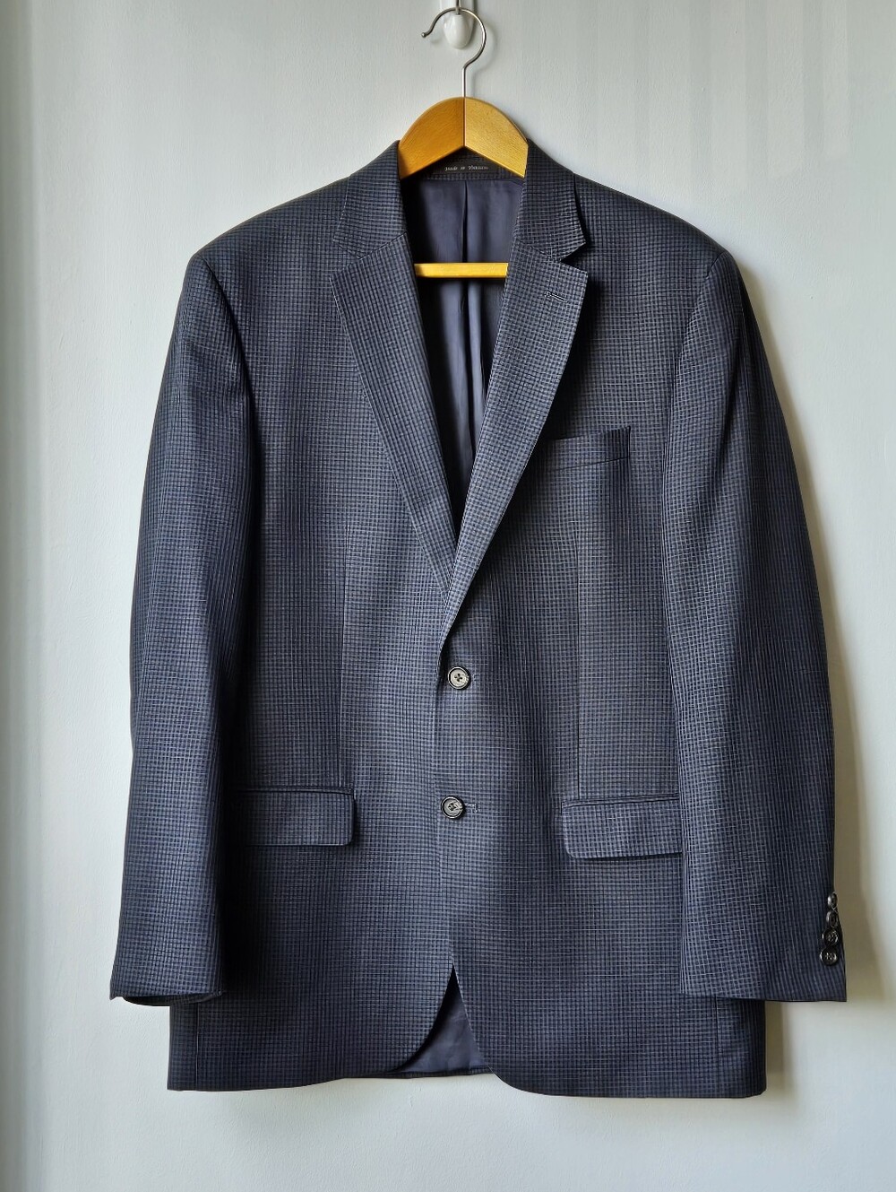 Lauren Ralph Lauren Navy Mens 42? Houndstooth Check 2-Button Blazer Dapper